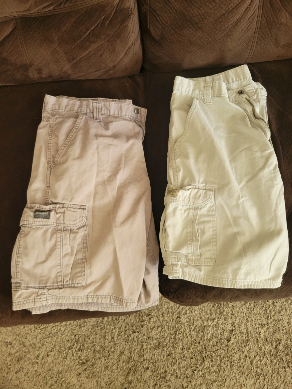 Wrangler Men's Cargo Shorts - Light Beige & Khaki Pair